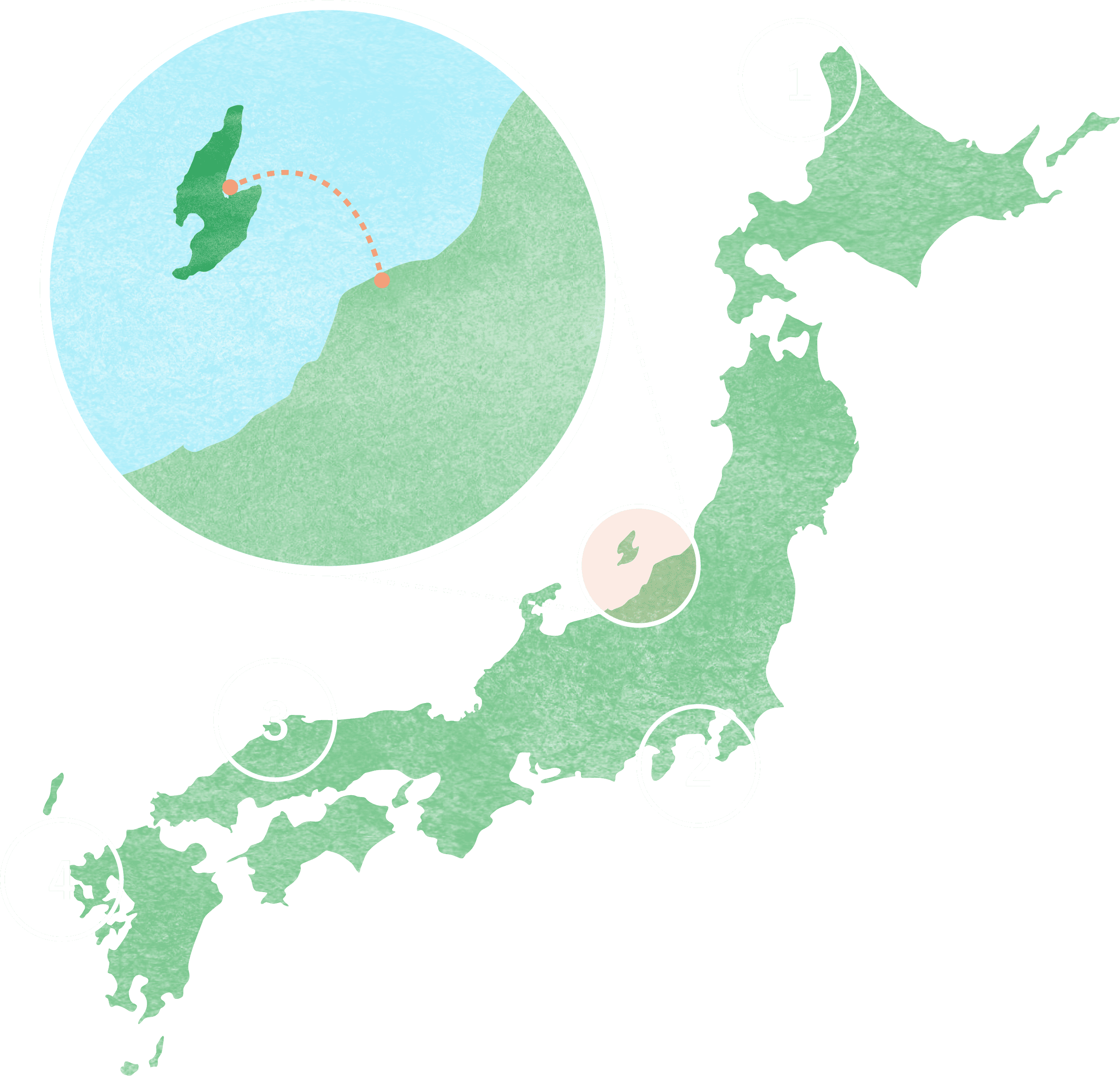 日本地図|佐渡島クローズアップ